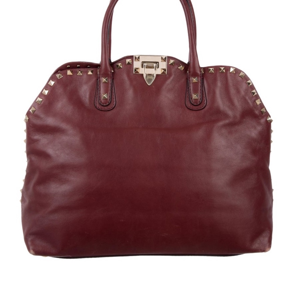 Valentino Dome Rock Stud Cinnamon Leather Tote 
Item#: VAL69649